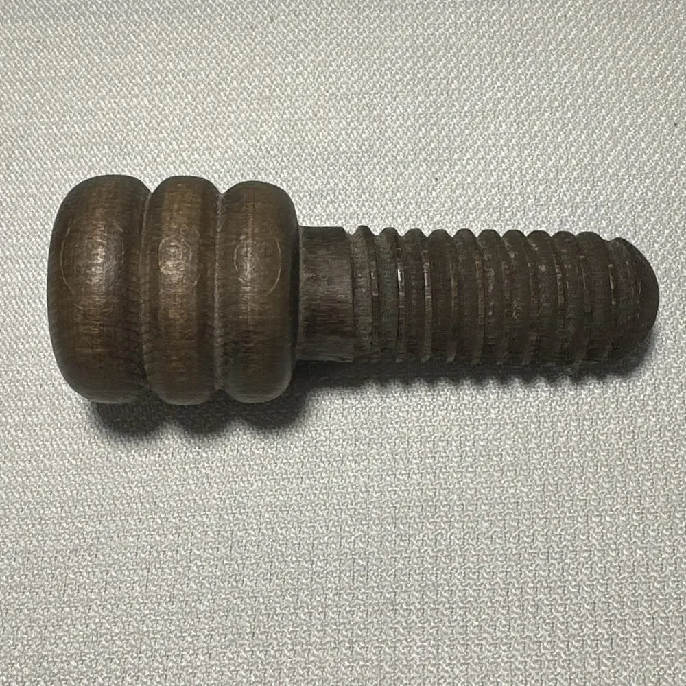 Italian Wood Screw Nut Cracker Vintage Country Farmhouse Cottage Handmade